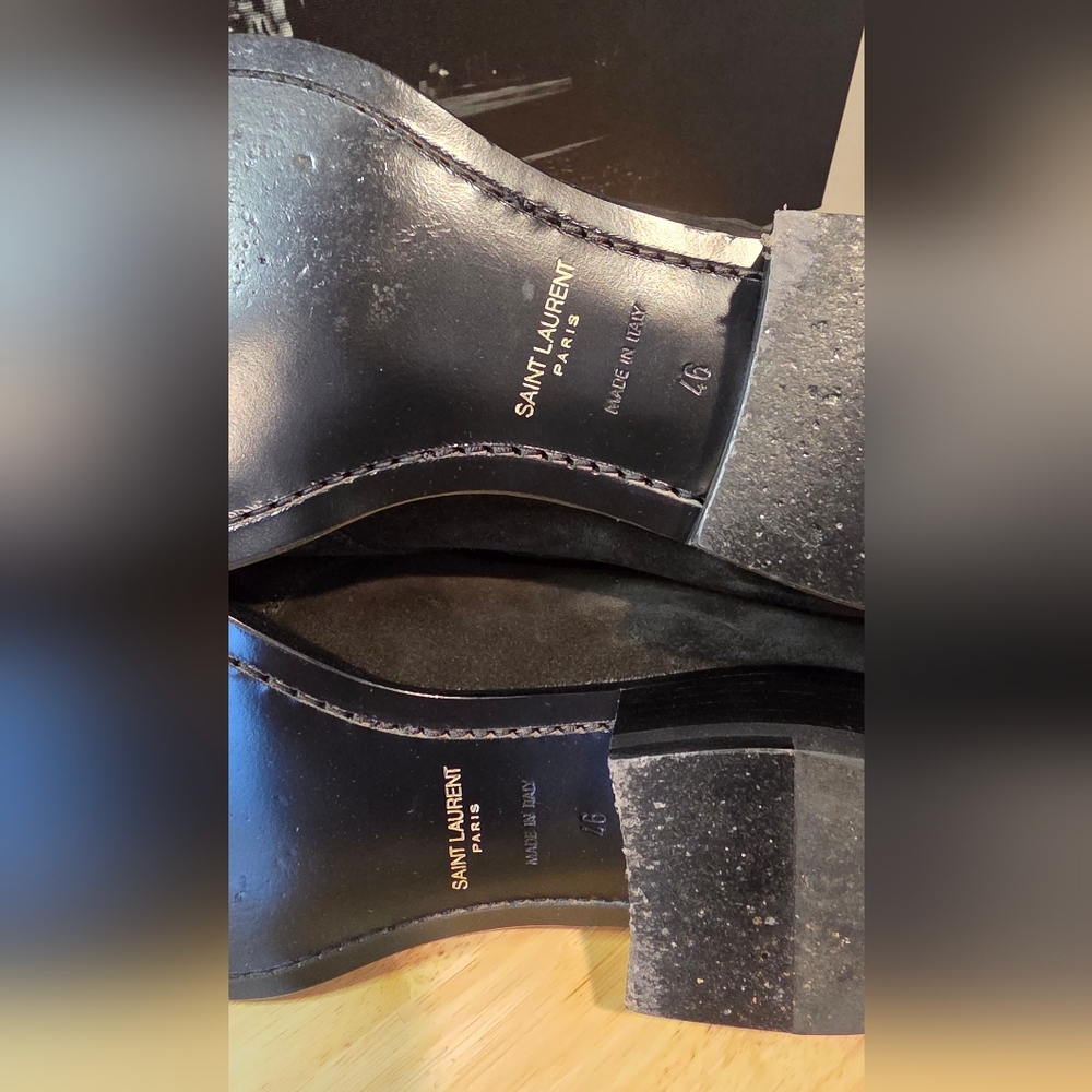 Saint Laurent Paris Wyatt Jodhpur harness boots in black suede EU 46 / US 13 - Picture 9 of 13